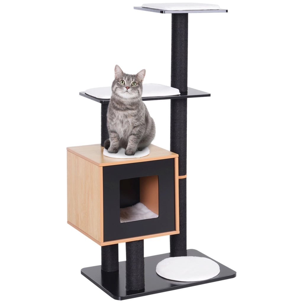 Albero per gatti con piattaforme e grattatoi ¨C Minimal ¨C 71.5x49.5x120 cm MDF nero