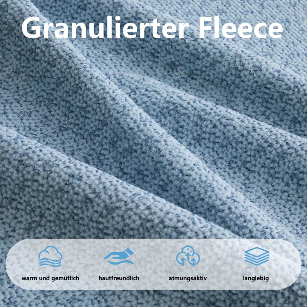 Divano modulare 2 posti con 2 pouf componibili e design ergonomico in tessuto blu