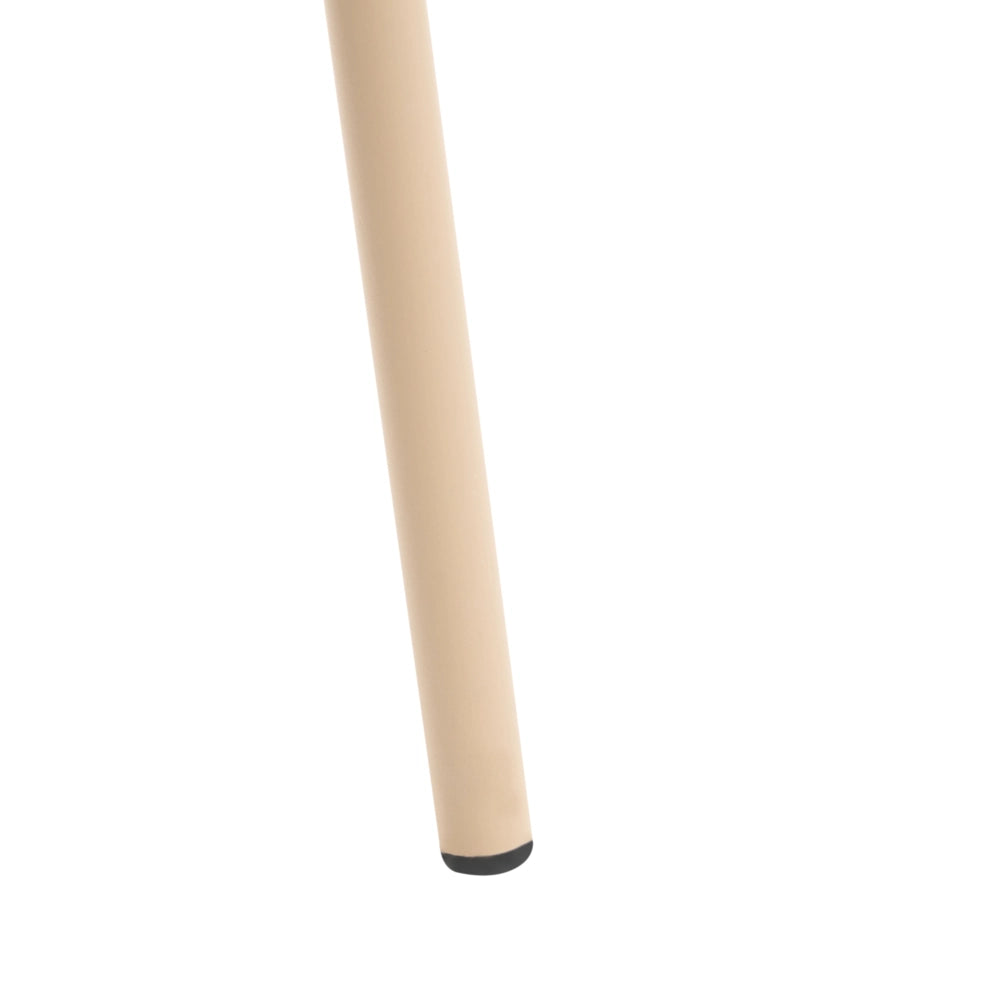 Set di 2 sedie da pranzo con seduta in materiale sintetico beige e struttura in metallo cuscino in stile minimalista scandinavo