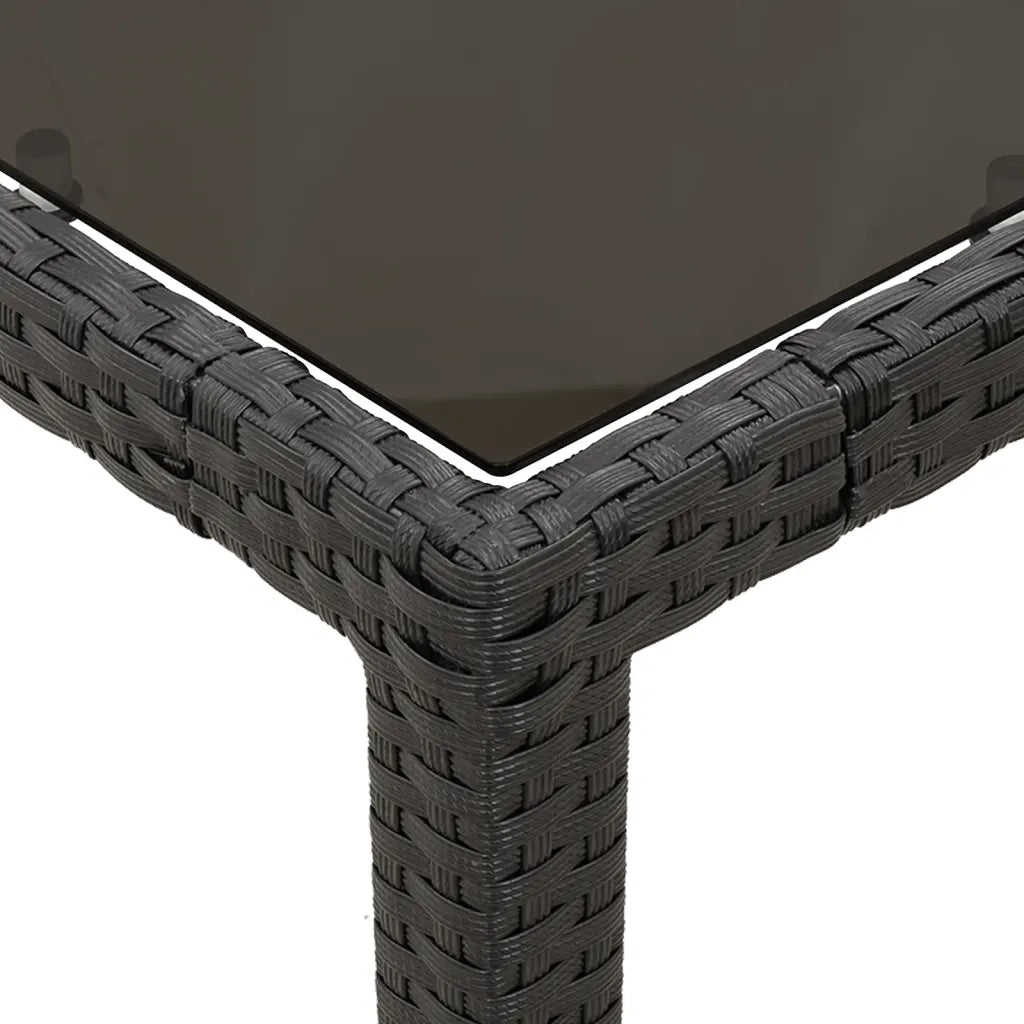 Set da Bistrò 3 pz con Cuscini Nero in Polyrattan 3212018