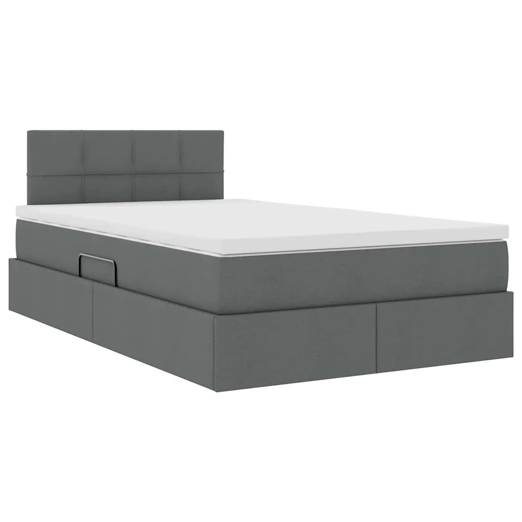 Letto con contenitore e materasso Grigio scuro 120 x 190 cm