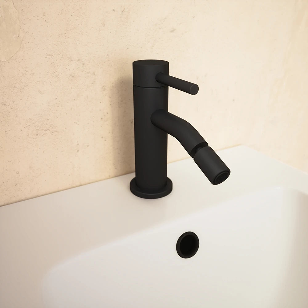 Set miscelatori: lavabo bidet senza scarico e incasso doccia monocomando nero opaco | Bette
