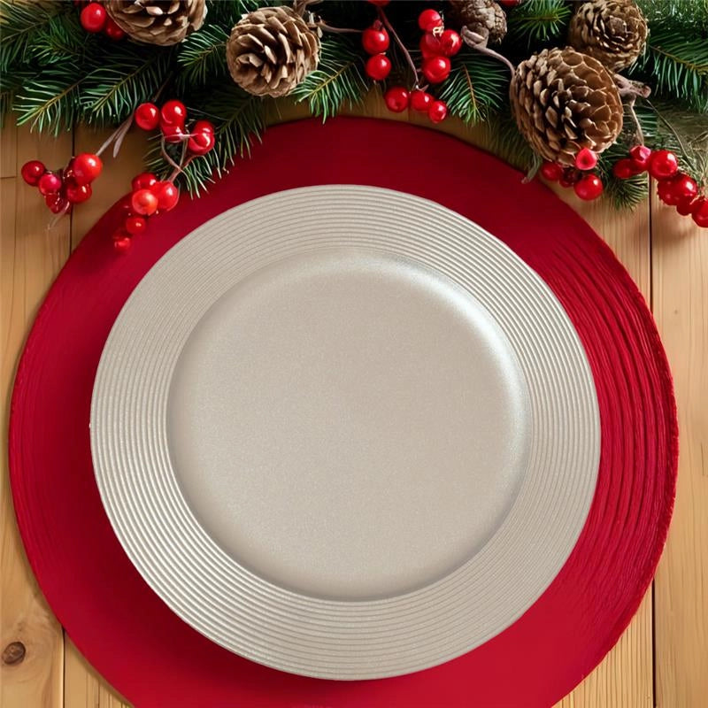 MA MAISON SOTTOPIATTO GLOSSY COLORE SILVER NATALE - DIAMETRO 33 CM