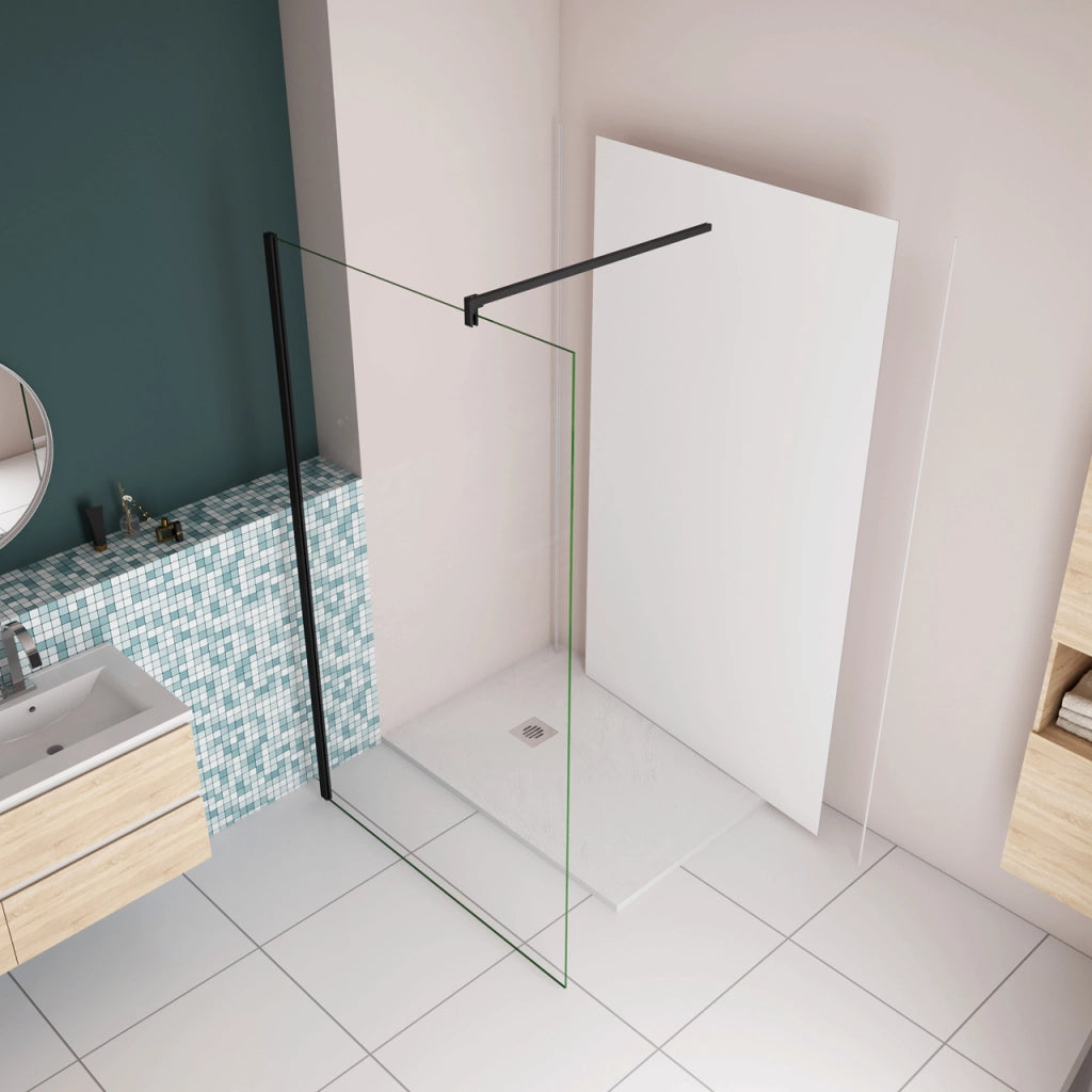 100x210 cm Pannello Doccia Realizzato in Alluminio Spessore 3mm con Profili Finitura Bianco Opaco per Rivestimento Parete Bagno
