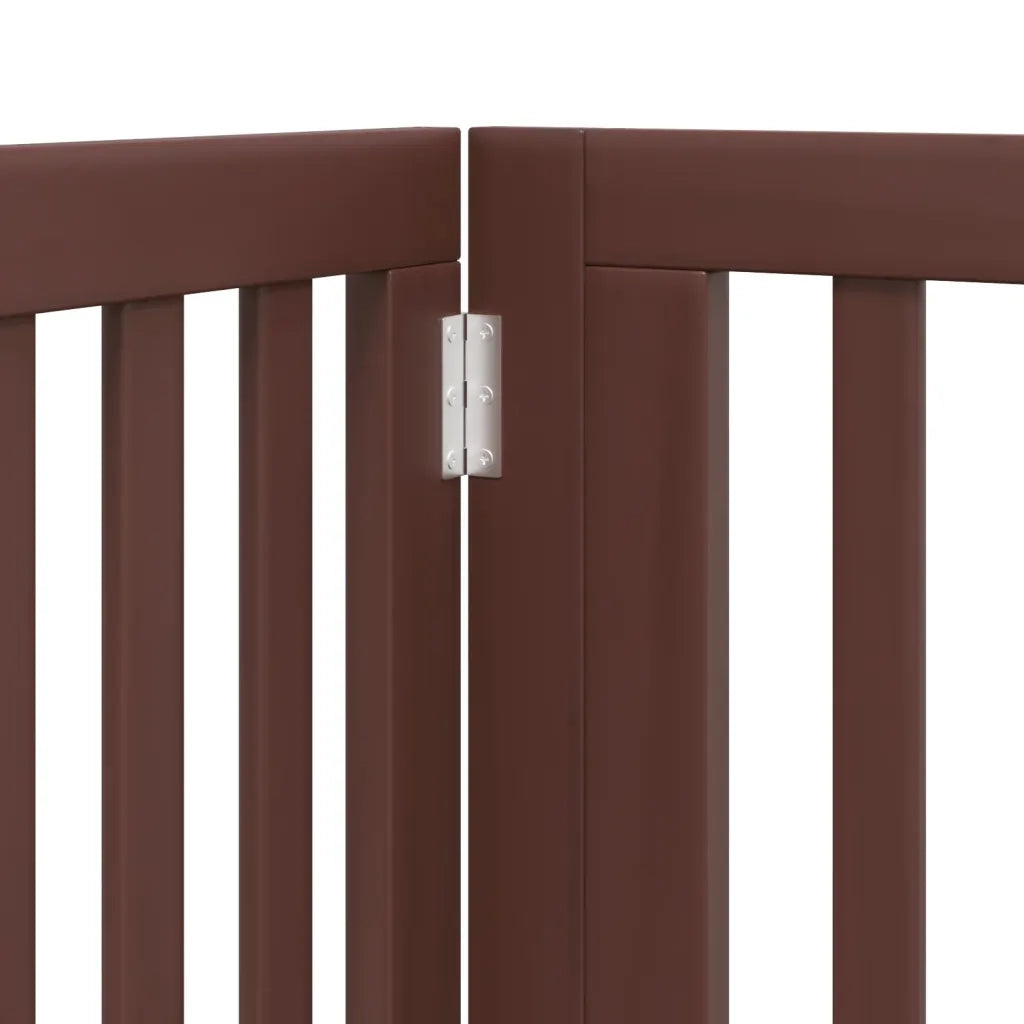 Cancello Cani Porta Pieghevole Marrone 4 Pannelli 320cm Pioppo 352265