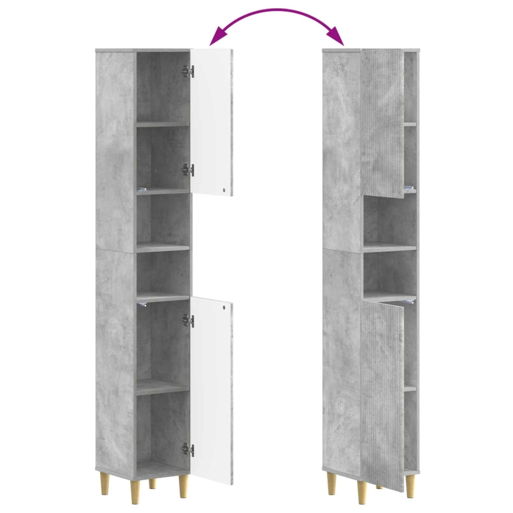 Set di Mobili da Bagno da 4 Pezzi ARNHEM Grigio Cemento 3417930
