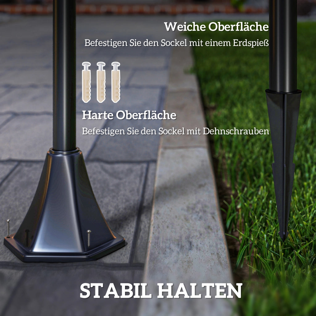 Lanterna Solare LED da Giardino con Picchetto 30 Lumen ¨C Xylo ¨C Nero 120cm