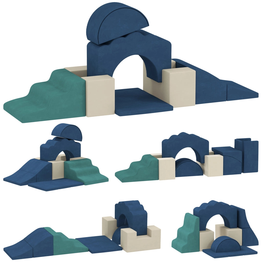 Set Blocchi Morbidi Arrampicata 7 Pezzi ¨C Xylo ¨C Schiuma Velluto Multicolore Cameretta Bambini 0.5-3 Anni