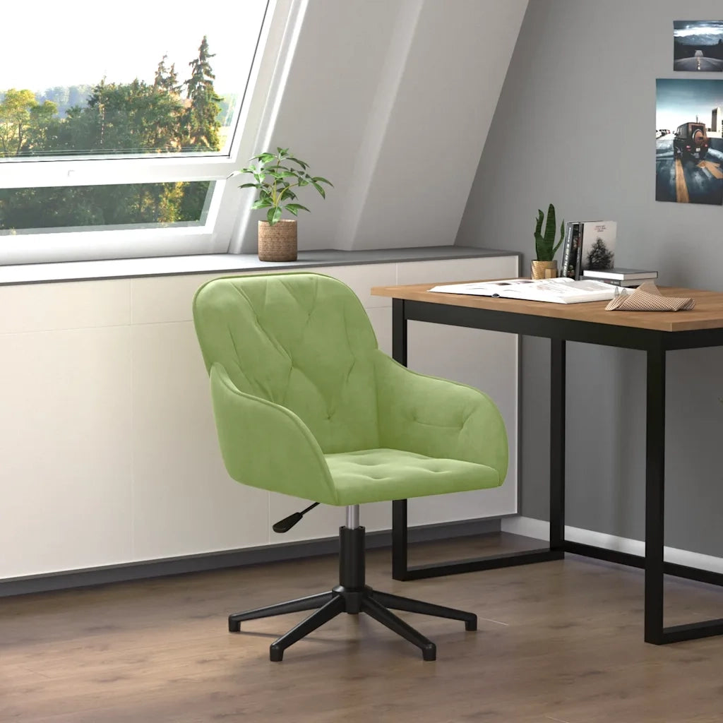 Sedia da Ufficio Girevole Verde Chiaro in Velluto 344859