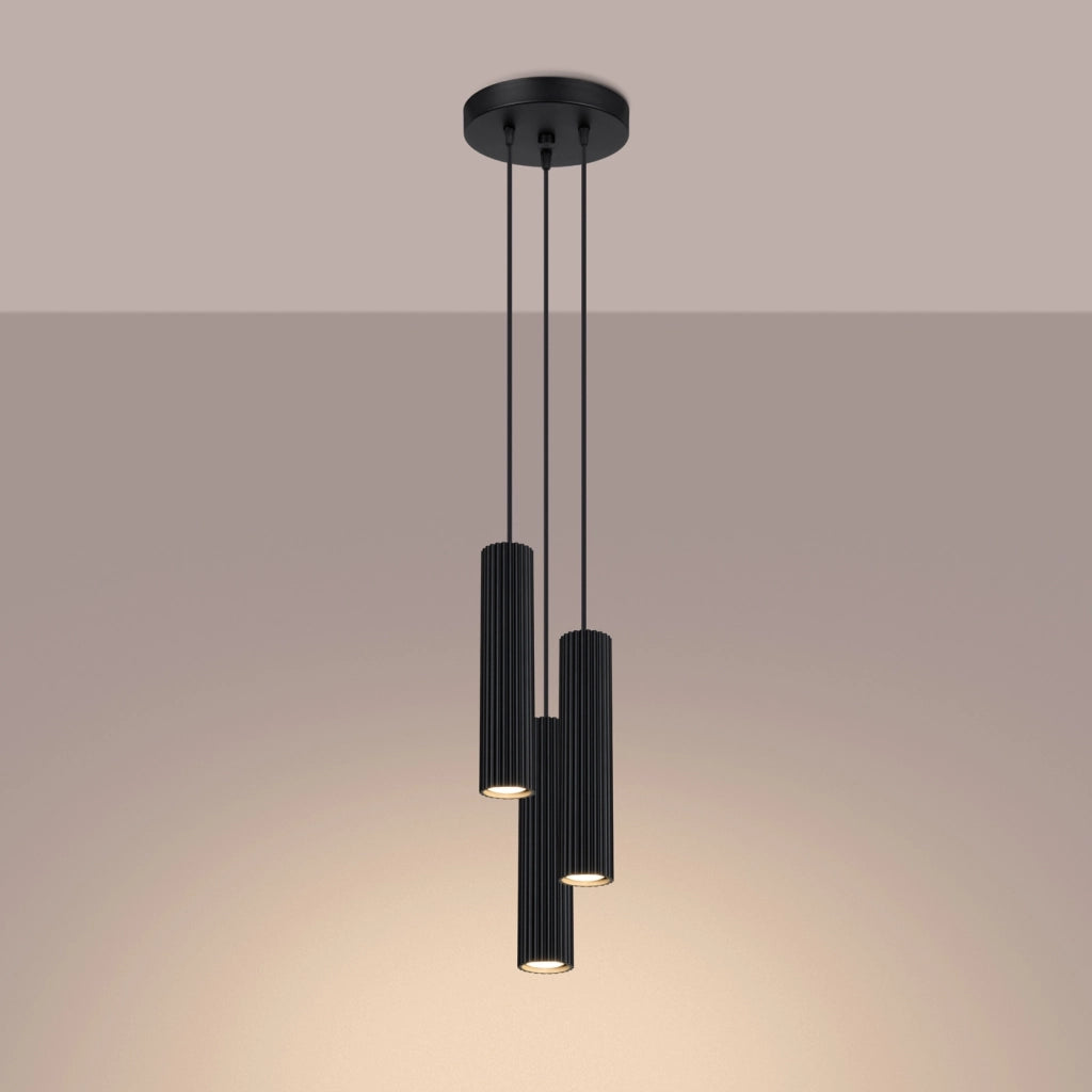 Lampada a sospensione KARBON 3P nero