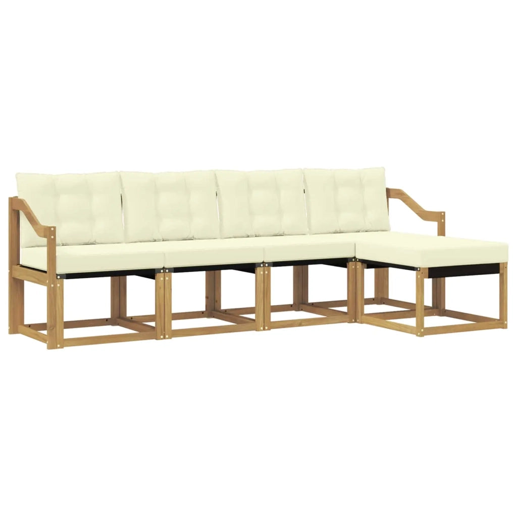 Set di divani da esterno 5 pz Bianco e Crema 3389388