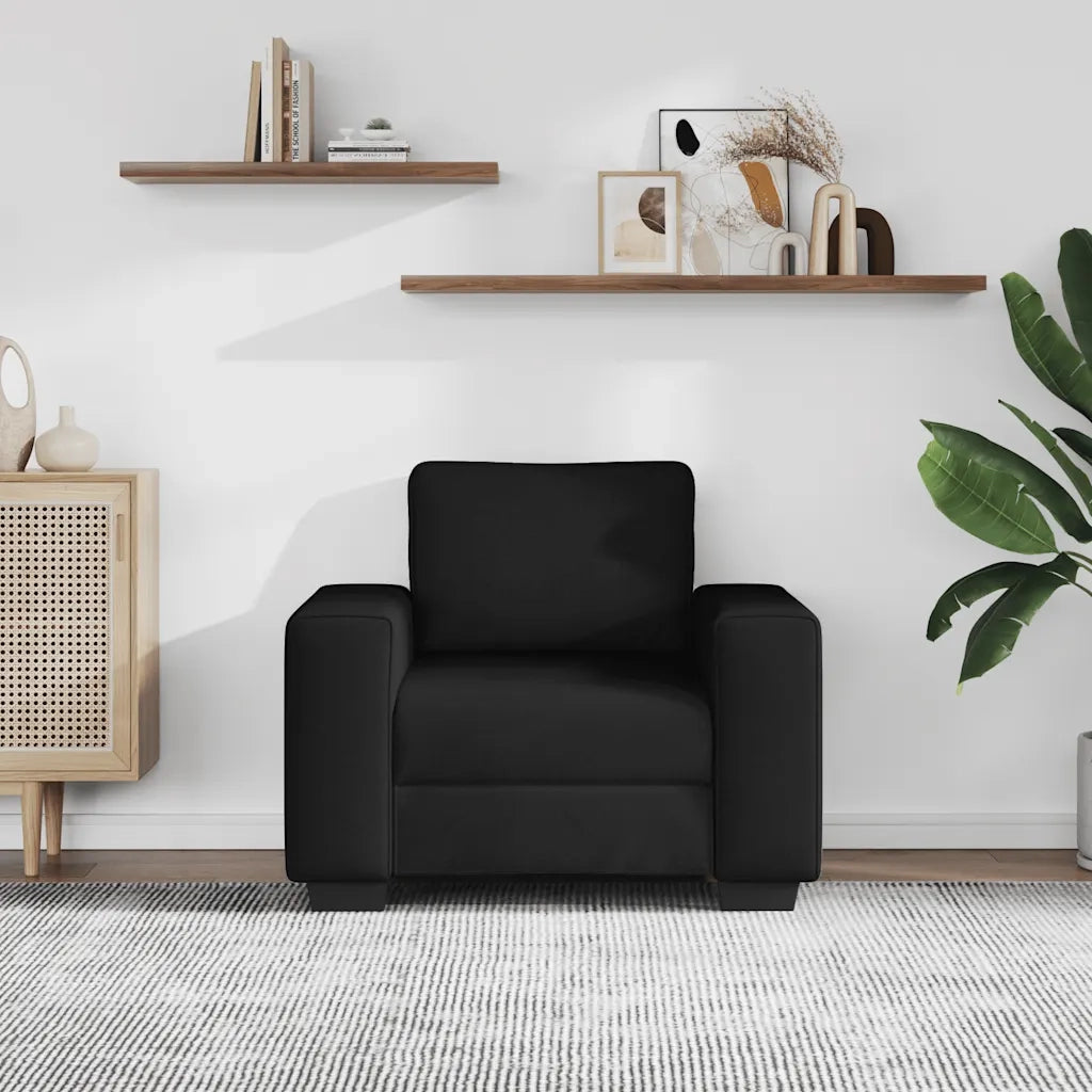 Poltrona Nera 100x77x82 cm in Tessuto 4105148