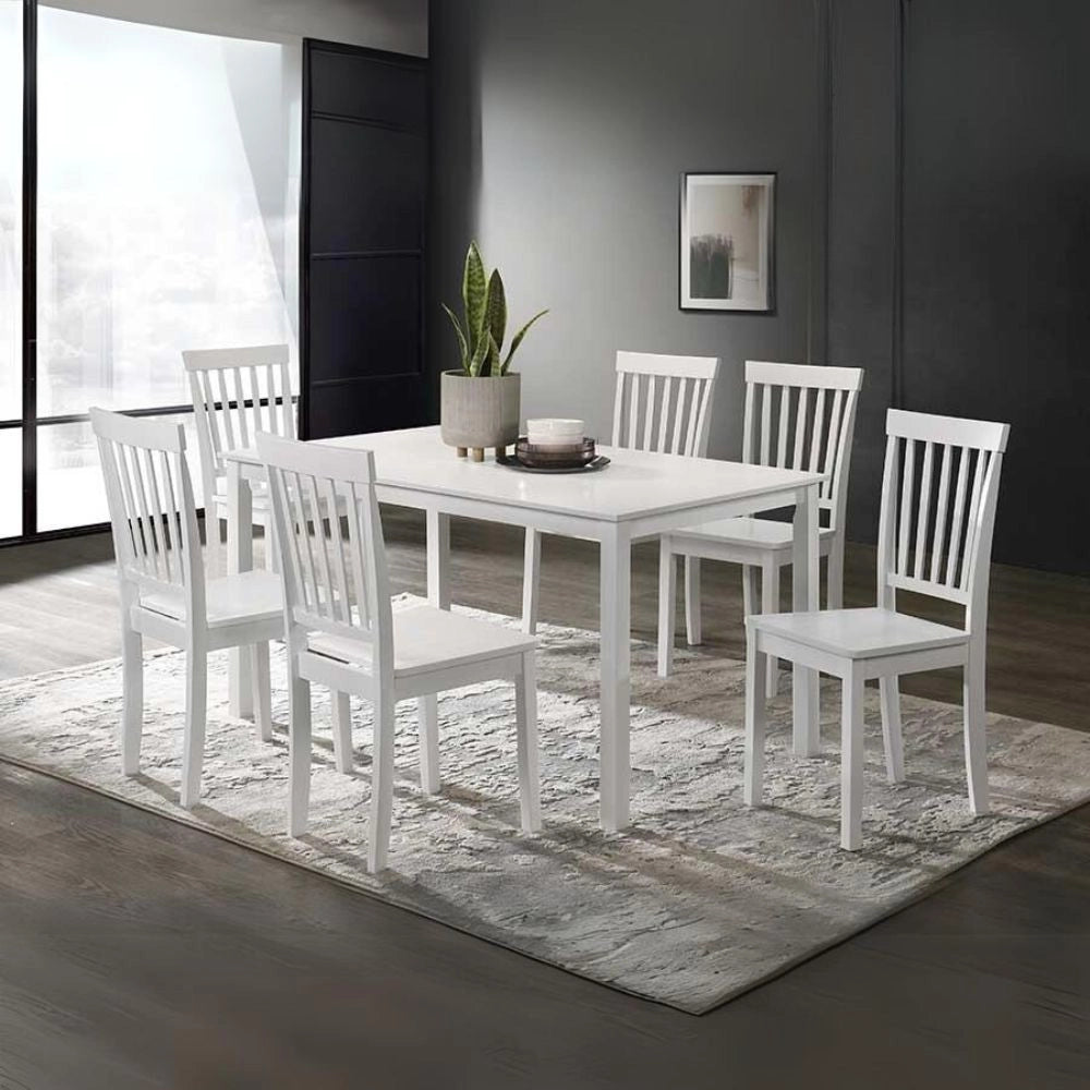 Tavolo rettangolare bianco opaco laccato Dori 140x80x74H