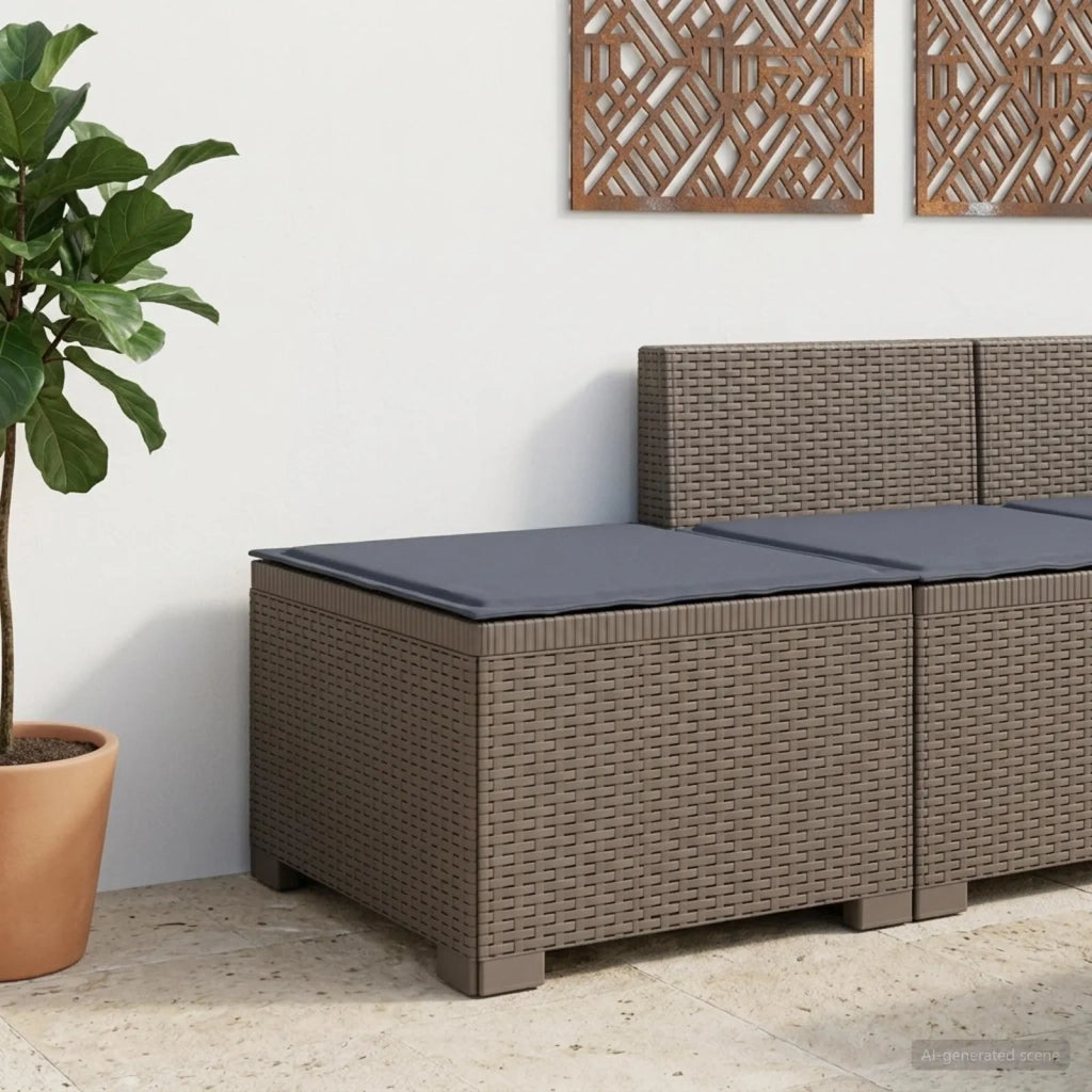 Divano da Giardino a 1 Posto con Cuscino Aspetto Rattan PP 8011775
