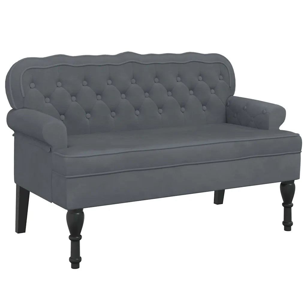Panca con Schienale Grigio Scuro 119,5x64,5x75 cm in Velluto CFW3914238