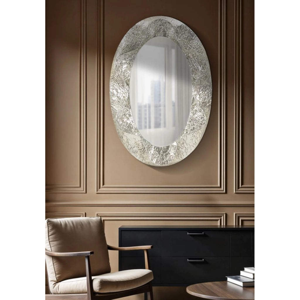 Specchio con Cornice VKH778, Argento, Metallo, 87,5x6,5x128 cm