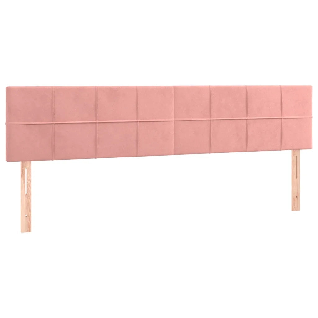 Letto a Molle con Materasso e LED Rosa 160x200 cm in Velluto