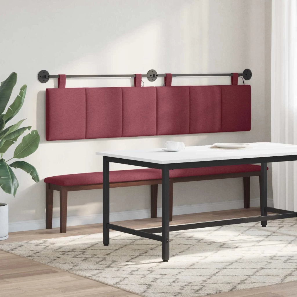 Testiera | Testata sospesa Con luce LED Rosso Vino Tessuto