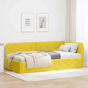 Cornice del letto ad angolo Giallo 100 x 200 cm Velluto 42016549