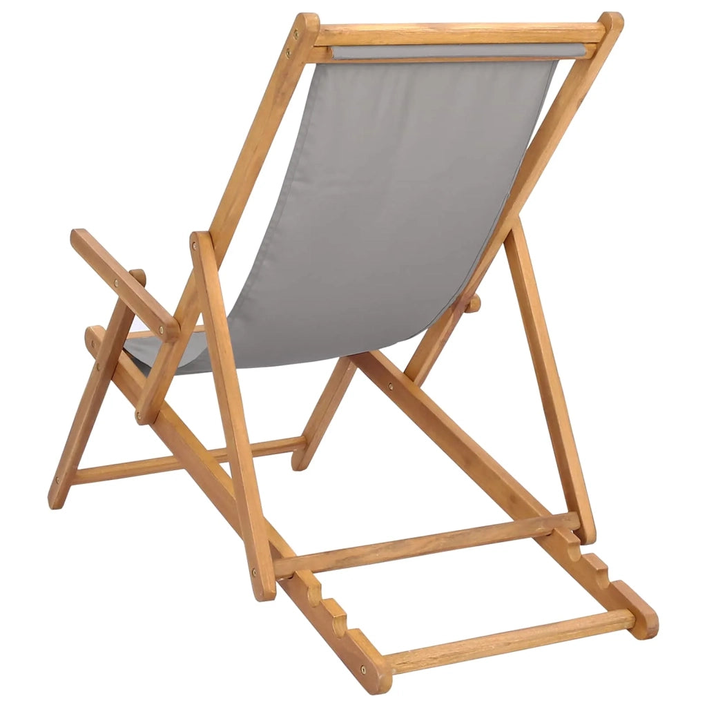 Sedia da spiaggia Grigio Chiaro Legno di teak solido 42032667