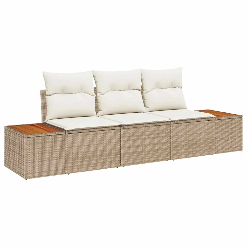 Set Divano da Giardino 3 pcs beige e panna Poly Rattan 3356686