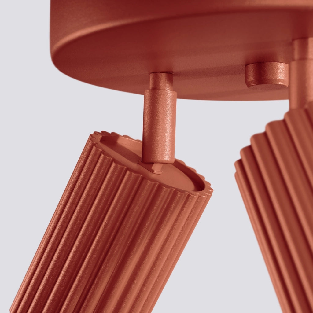 Lampada da soffitto KARBON 3P rosso ocra