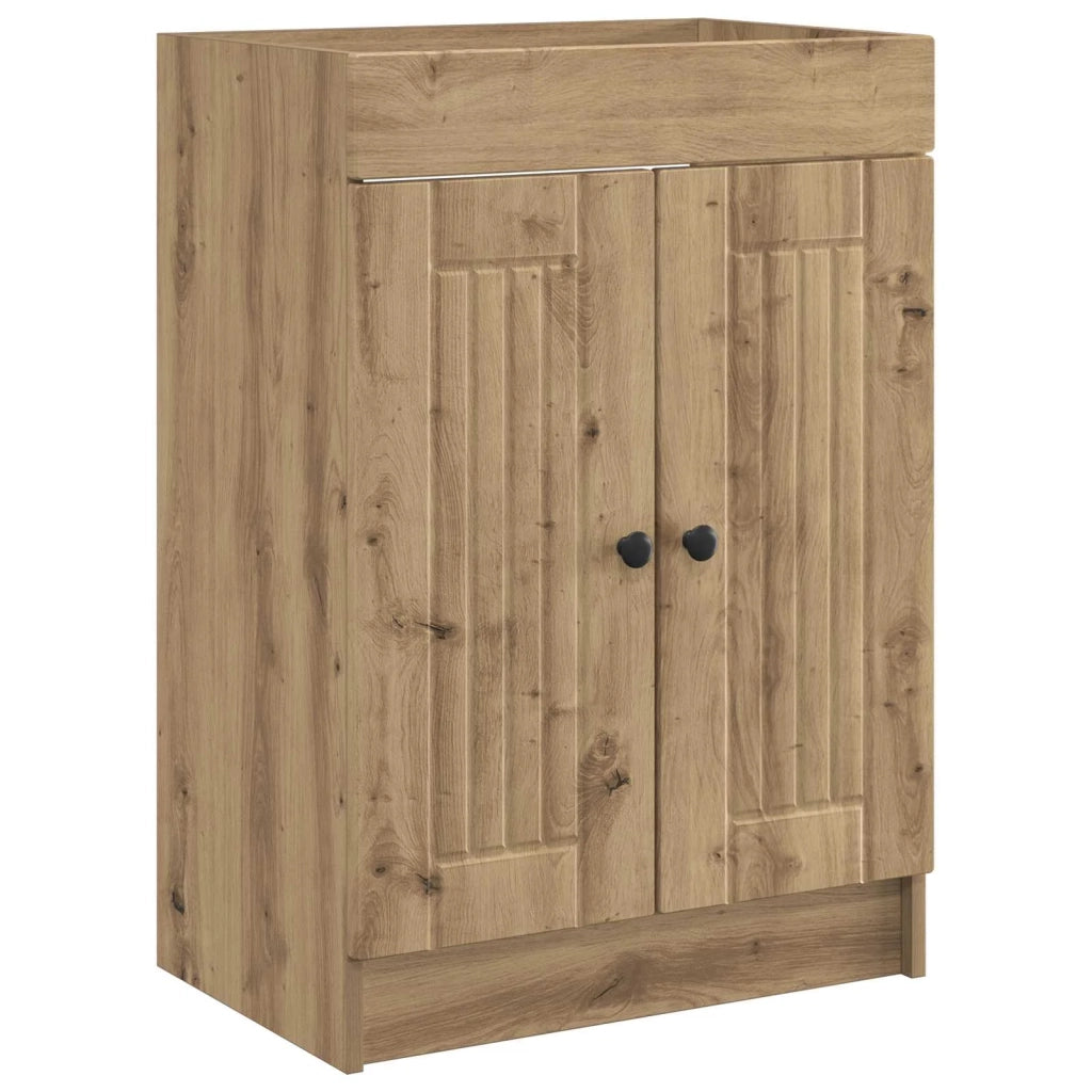 Mobiletto da bagno sotto il lavello Rovere Artigianale 890043