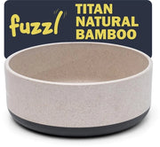 Ciotola per cani in bambù e gomma Titan, 22 cm, con fondo ultra-grip, grigio, ecologico, antibatterico, sostenibile, non tossico, ciotola per cani, ciotola per acqua per cani di taglia media e grande