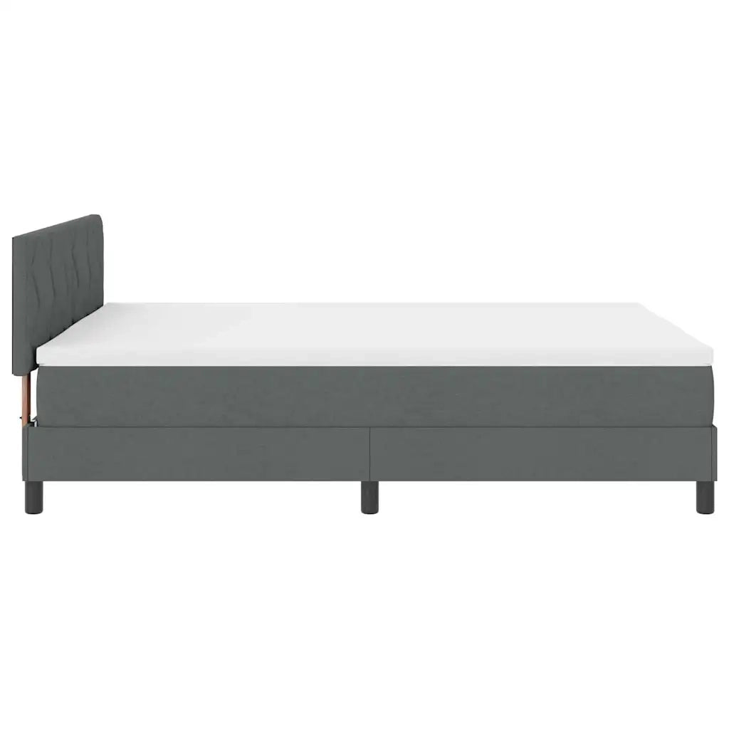 Letto a molle con materasso Grigio scuro 140 x 190 cm Tessuto 3342283