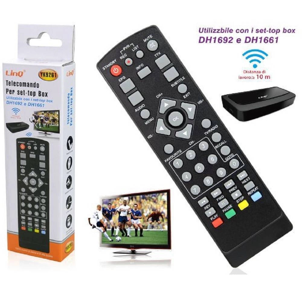Trade Shop - Telecomando Universale Per Decoder Tv Digitale Set-top Box Dh1692 Dh1661 Yk9261 -