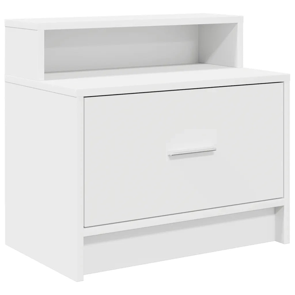 Comodino | Armadio da Notte | Mobiletto da notte con Cassetto Bianco 51x31x47 cm