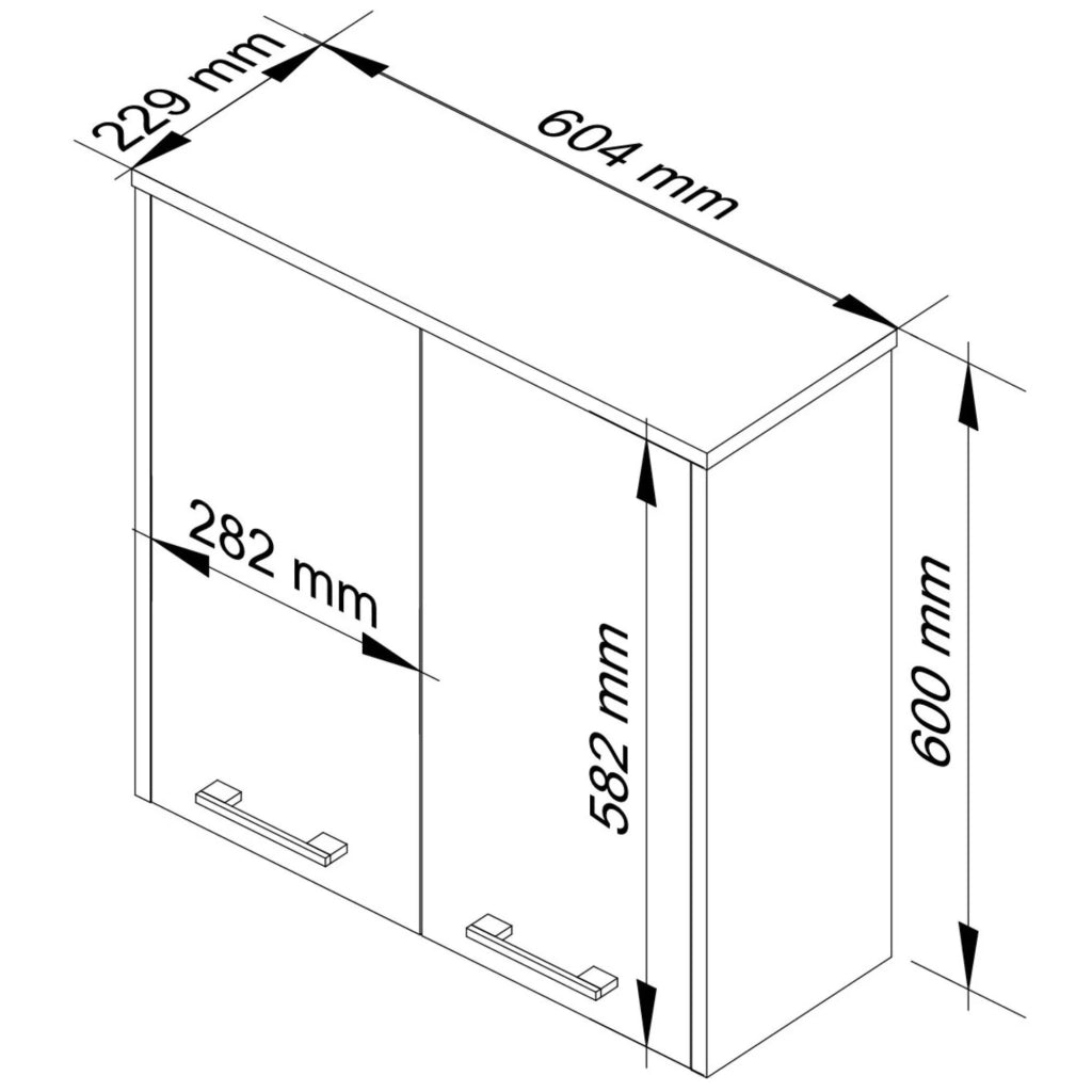Mobile bagno sospeso AKORD FIN Bianca 60 cm 2 ante 60x22,5x60 cm