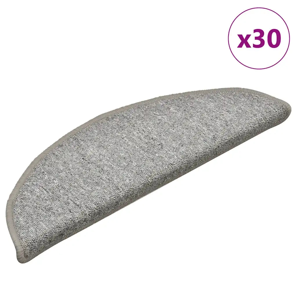 Tappetini per scale 30 pz | Gradini per Scale 56x17x3 cm Grigio chiaro Semicircolari