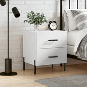 Comodino Bianco 40x35x47,5 cm in Legno Multistrato 827324