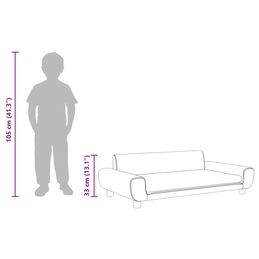 Divano per Bambini-Sofa-Divanetto Blu 100x54x33 cm in Velluto