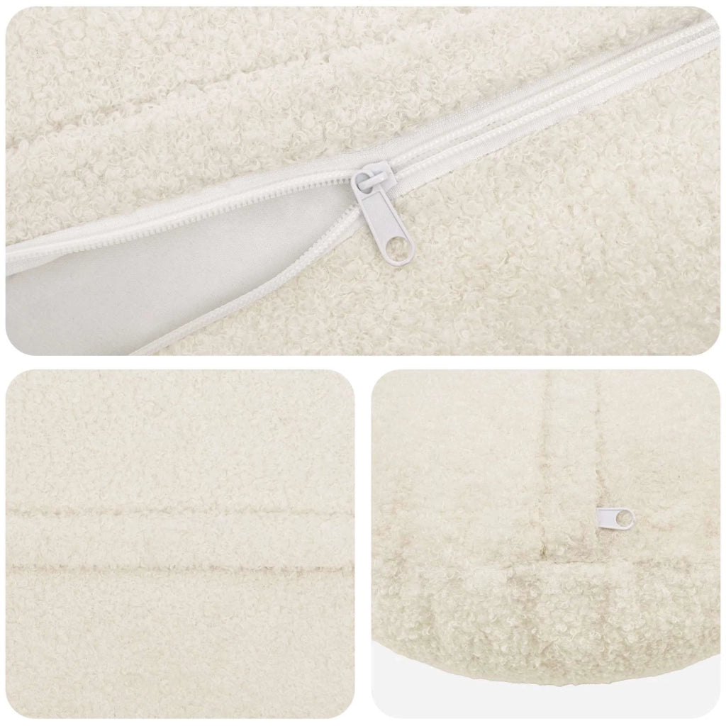 Federa 6 pcs HEERLEN Crema Ø 60 cm Bouclé 922944