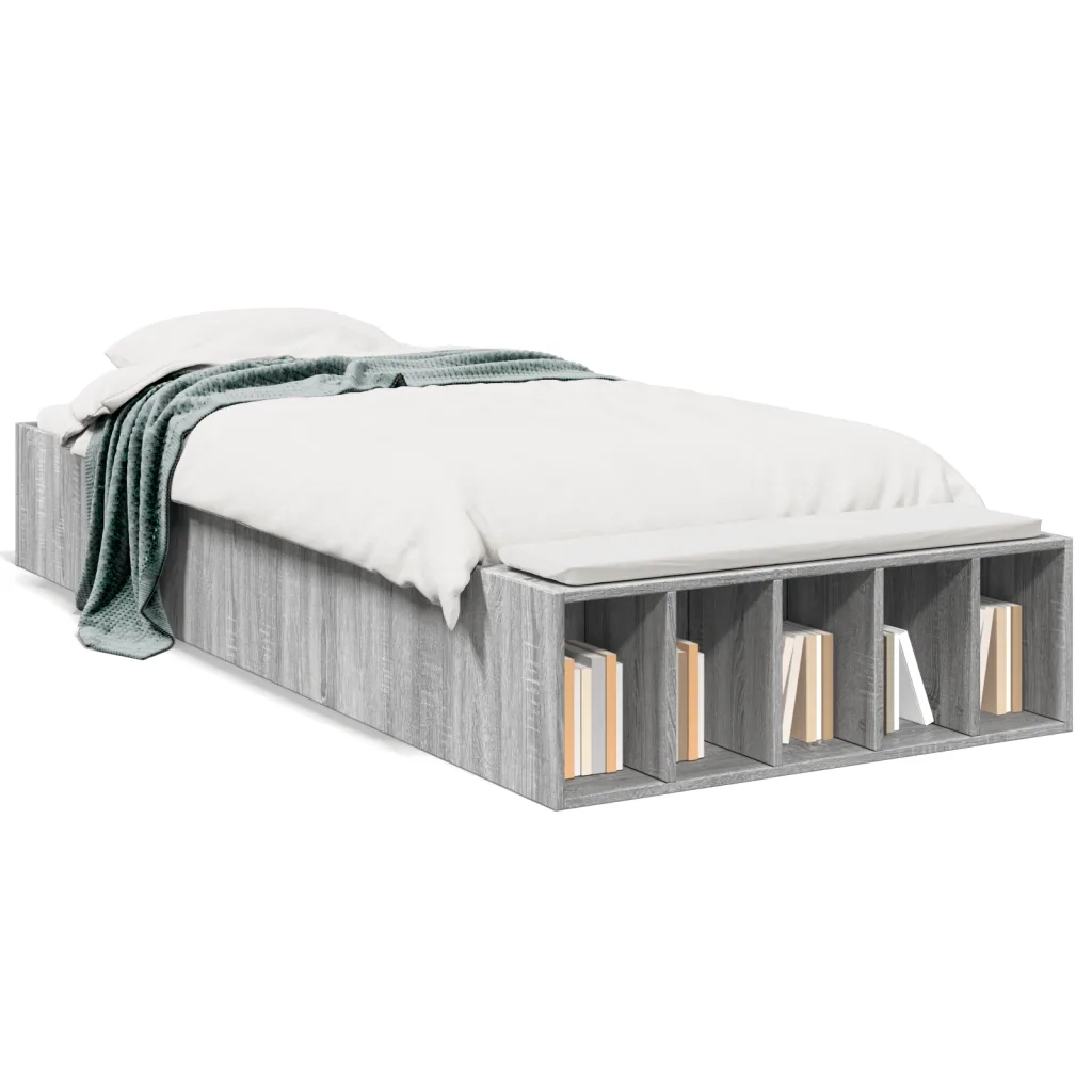 Letto singolo | Letto per adulti | Giroletto senza Materasso Rovere Sonoma 90x190 cm