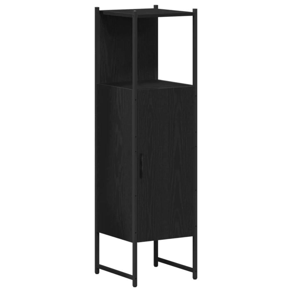 Set di mobili per il Bagno | Armadio da bagno 4 pz Nero Legno multistrato
