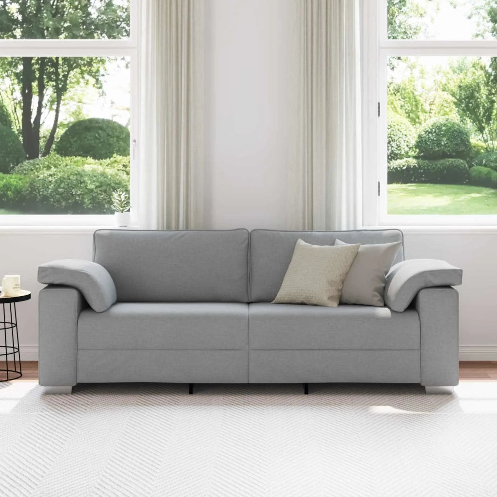 Divano 3-Persone Grigio chiaro 220 cm Tessuto 4105237