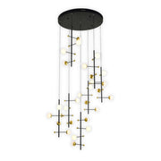 Lampada a sospensione Helmond Italux nero oro LED 89W