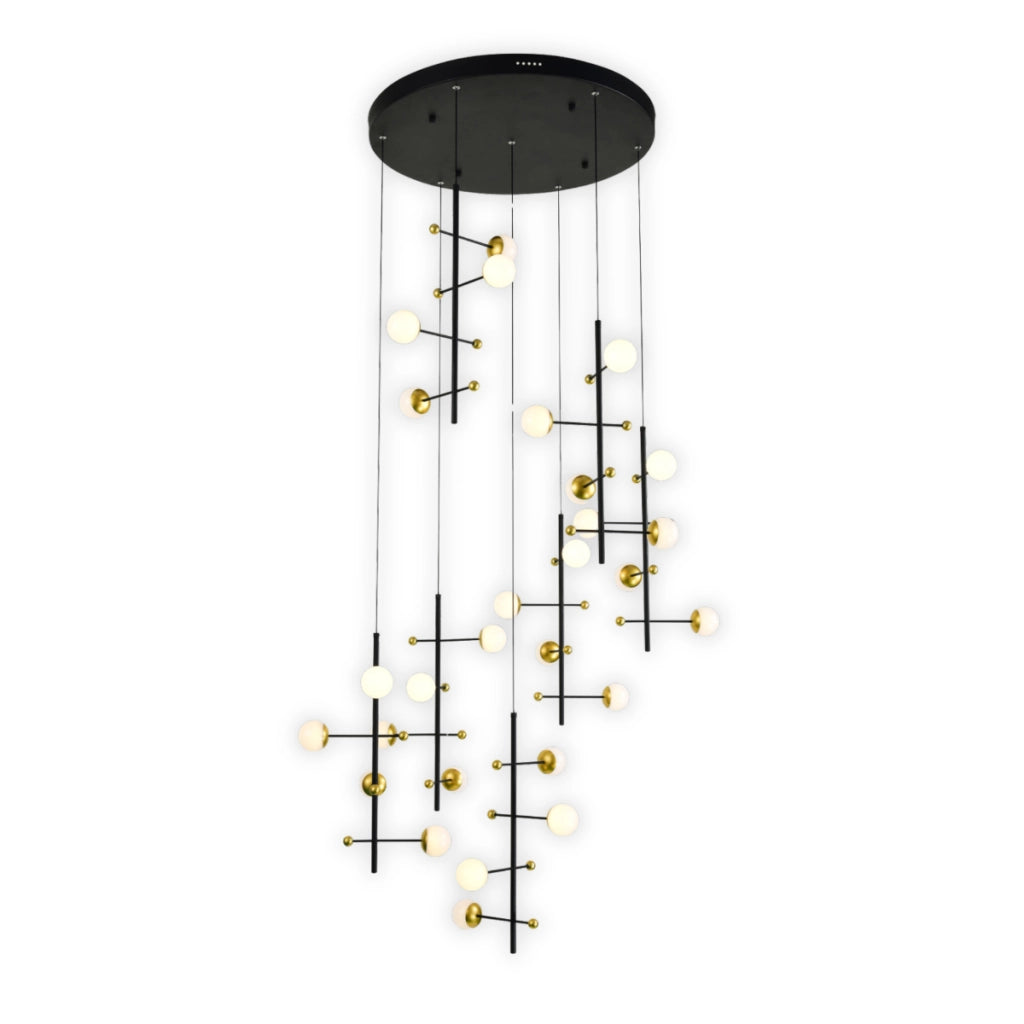 Lampada a sospensione Helmond Italux nero oro LED 89W