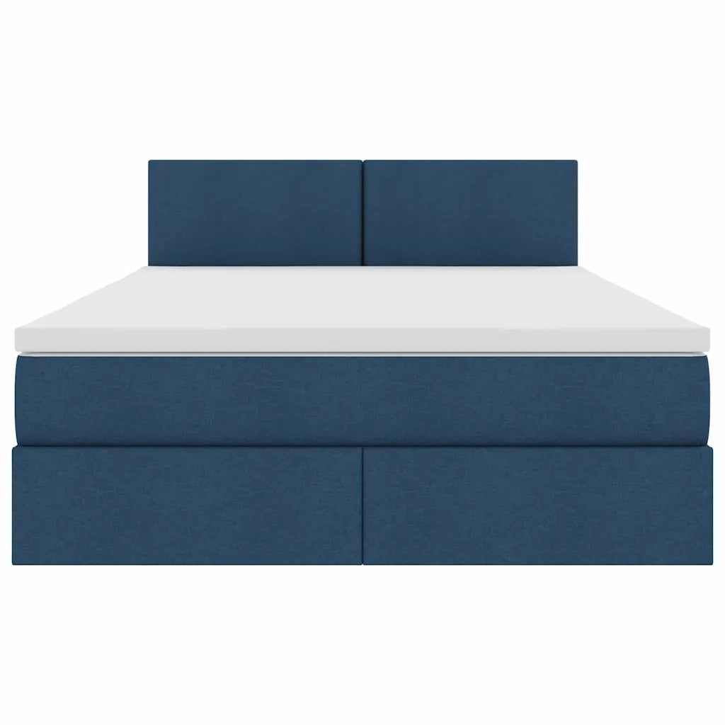 Letto con contenitore e materasso con testiera Blu 140 x 200 cm 3370454