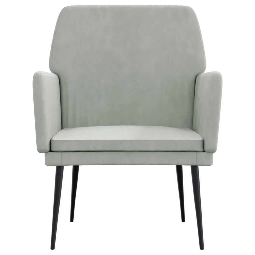Poltrona | Sedia Relax Grigio Chiaro 62x79x79 cm Velluto