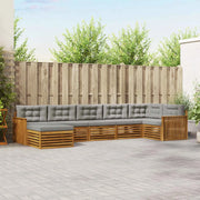 Set divani con cuscino 7 pcs Grigio Naturale e Chiaro 3373816