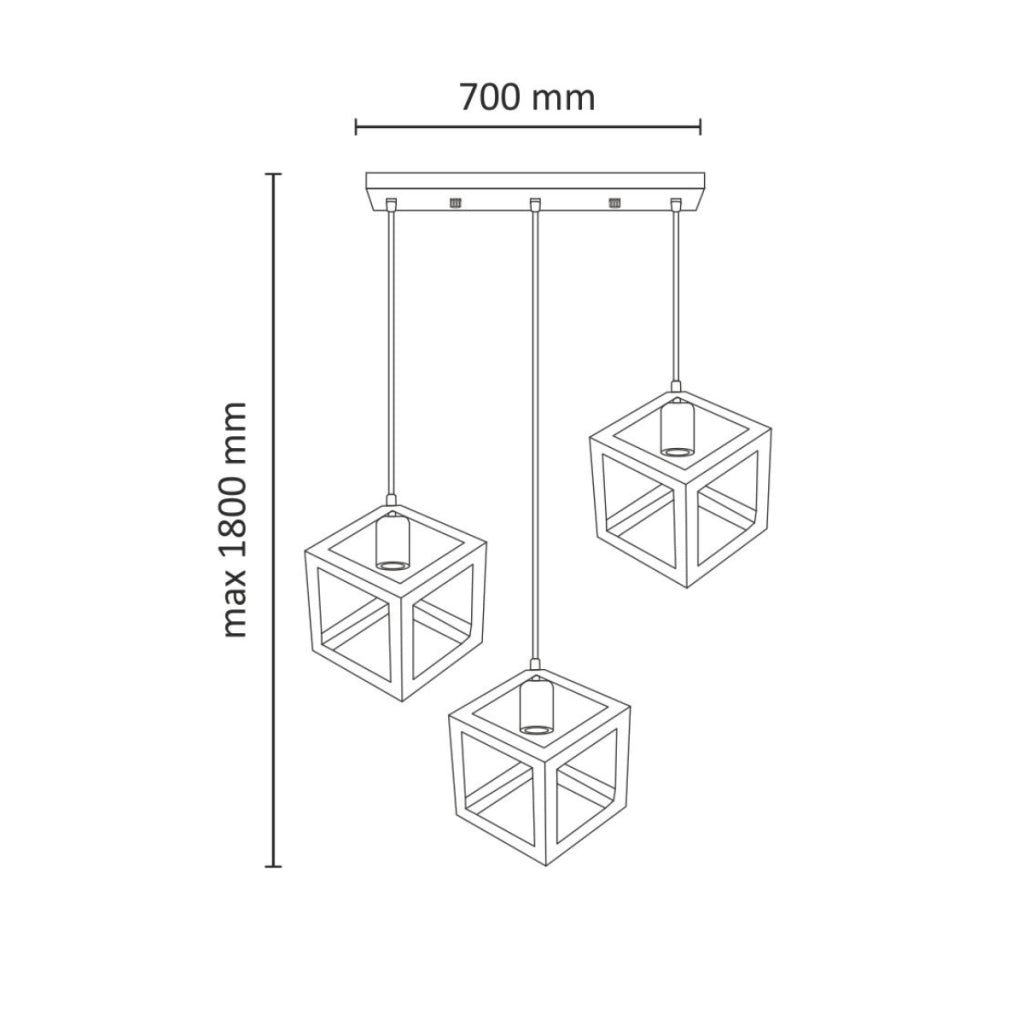Polux Sweden lampada a sospensione nera 3xE27 metallo