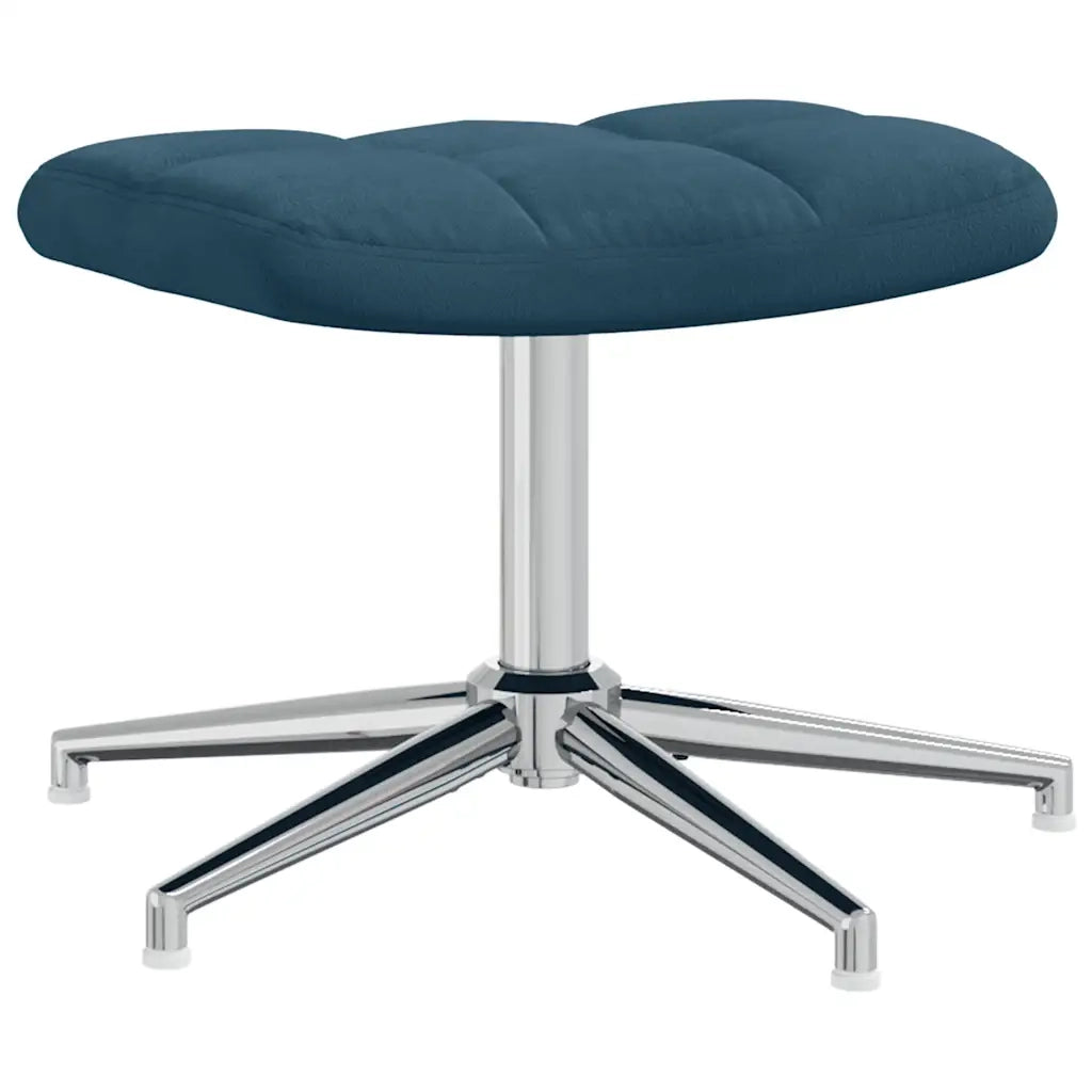 Poltrona Relax con Poggiapiedi Blu in Velluto 328138
