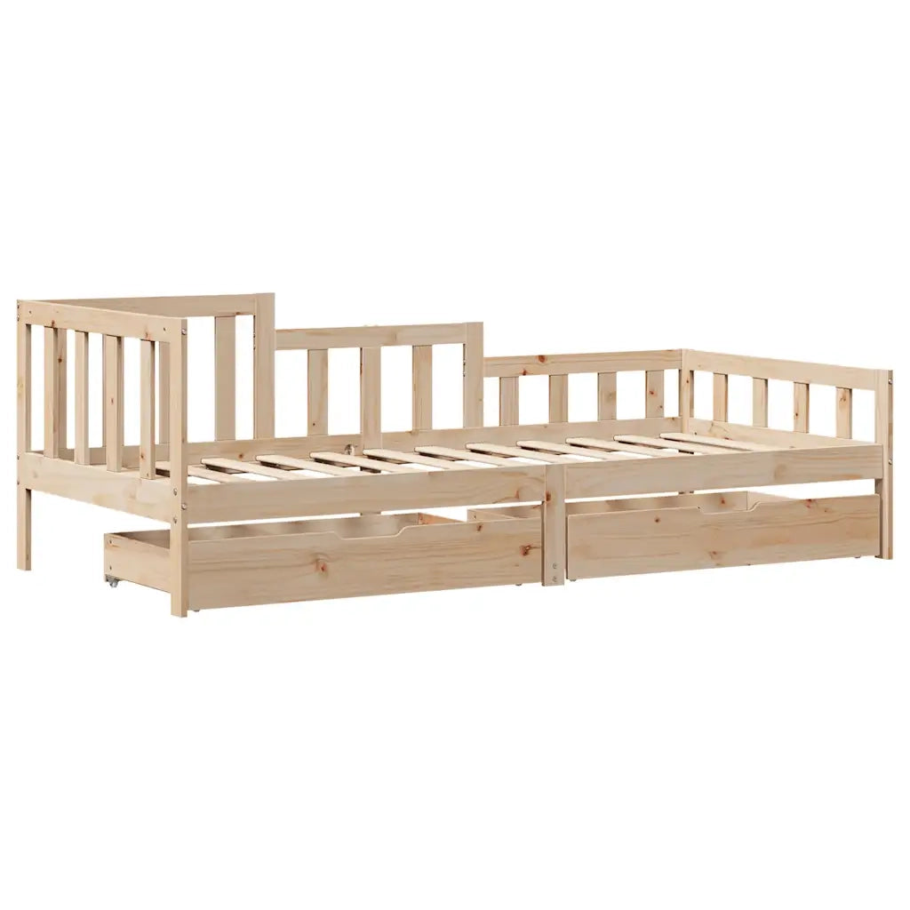 Dormeuse con Cassetti 90x190 cm in Legno Massello Pino