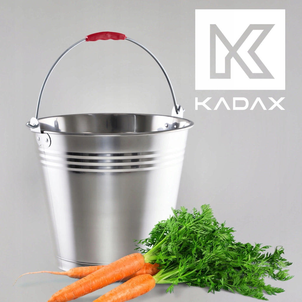 Secchio in metallo KADAX, secchio domestico da 12 litri con manico, robusto e universale.