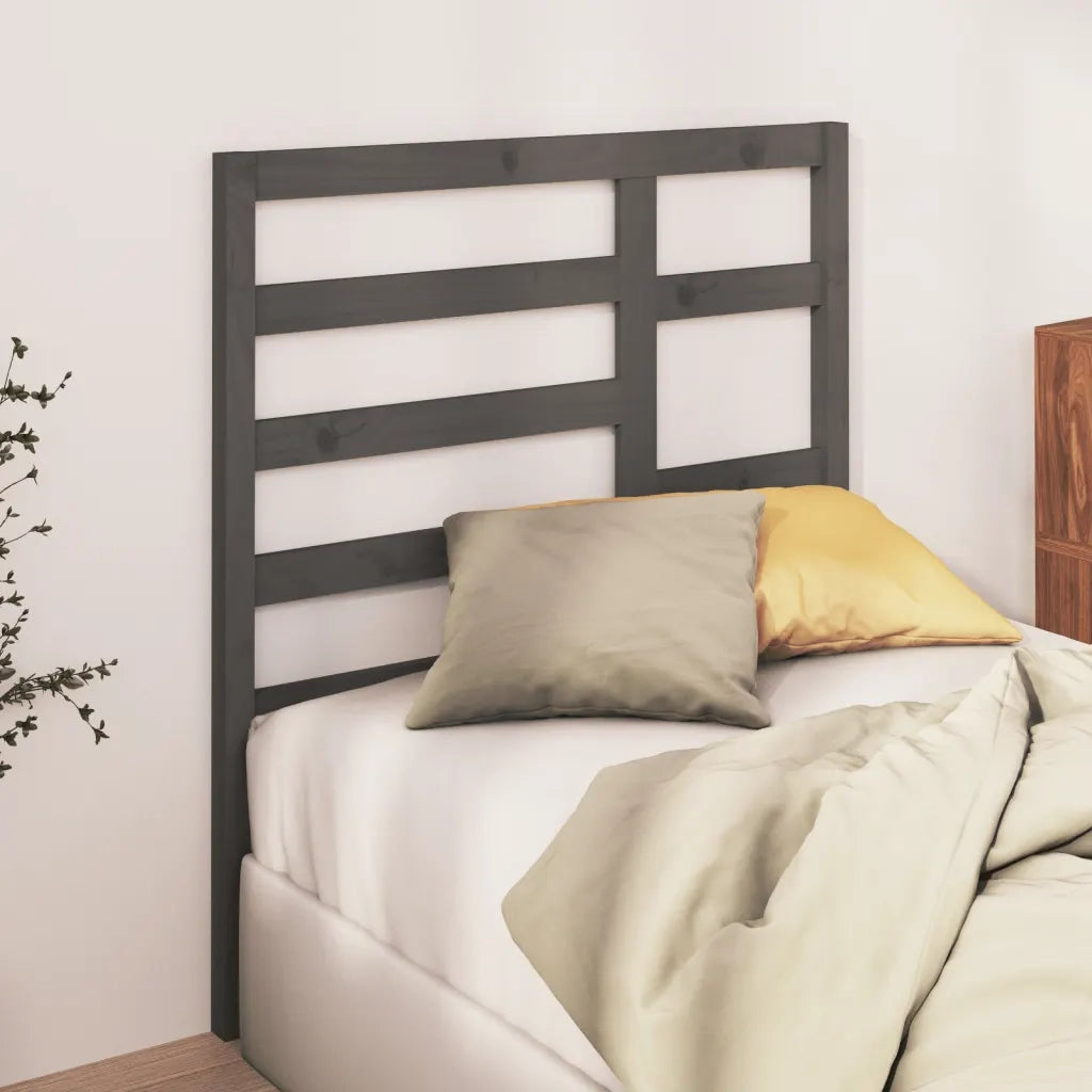 Testiera per Letto Grigia 96x4x104 cm in Legno Massello di Pino 818122