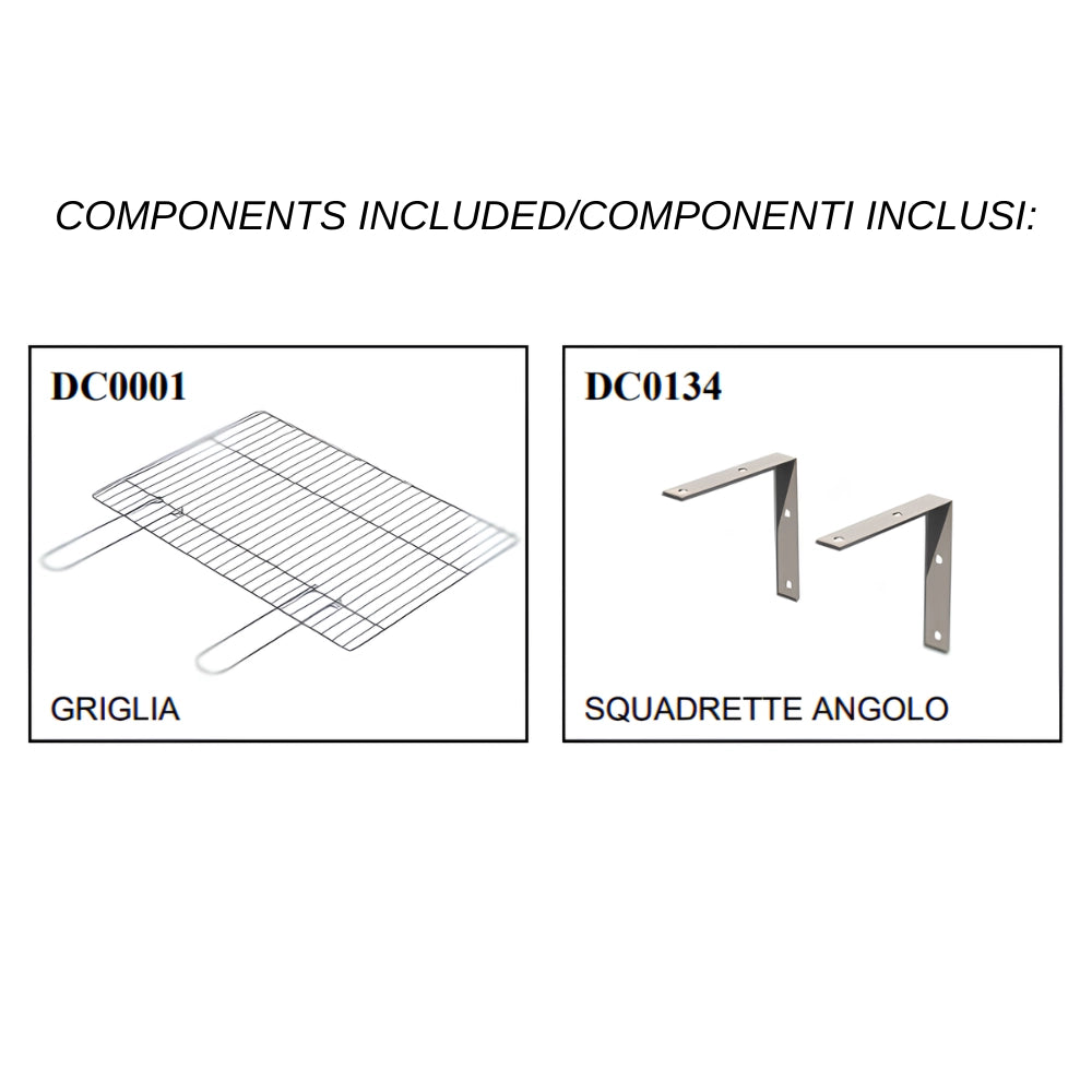 Sarom barbecue porto new legna carbonella 160 x 51,5 x 96,8 cm griglia e ampio tavolo laterale